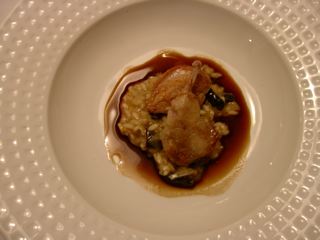 Quail Breast on Risotto and Sweet and Sour Mushrooms