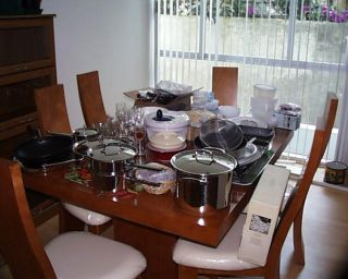 The mess in the dining room after the move